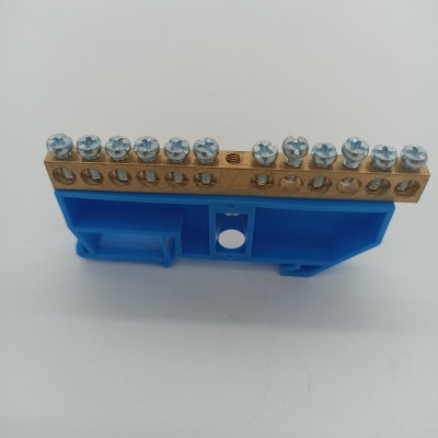 Купить шину нулевую на DIN-изолятор синий ШНИ 6х9-12-Д-С АБК  по низким ценам в магазине технострой-3
