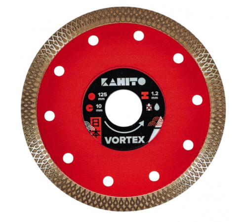 KAHITO VORTEX Диск алмазный отрезной 125х1,2х22,23мм , Принадлежности для электроинструмента KAHITO VORTEX Диск алмазный отрезной 125х1,2х22,23мм , Принадлежности для электроинструмента
