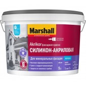 Marshall Akrikor фасадная краска силикон-акриловая для фасадных поверхностей матовая база BW (9л) 5395834
