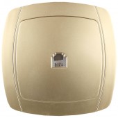 СВЕТОЗАР Акцент, телефонная одинарная в сборе цвет золотой металлик, Электрическая розетка (SV-54217-GM)