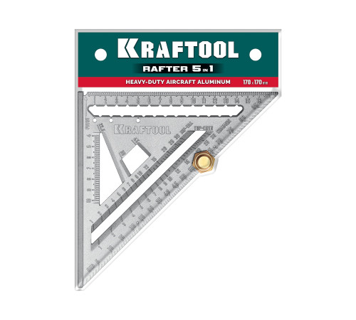 KRAFTOOL 170 мм, 5-в-1, Высокоточный кровельный угольник (3441-17) для разметки сложных инженерных конструкций, кровельных работ, установки лестниц KRAFTOOL 170 мм, 5-в-1, Высокоточный кровельный угольник (3441-17) для разметки сложных инженерных конструкций, кровельных работ, установки лестниц