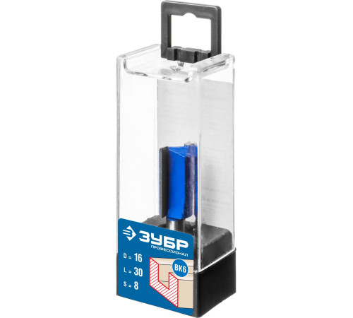 ЗУБР 16 x 30 мм, хвостовик 8 мм, фреза пазовая прямая, Профессионал (28753-16-30) купить  в Сочи