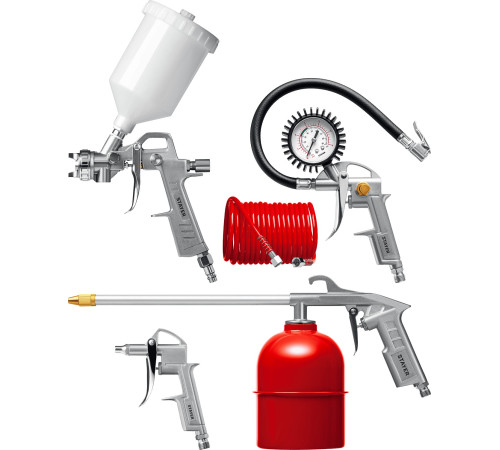 STAYER ORION-5G, 5 предметов, с верхним бачком, универсальный набор пневмоинструмента (06488-H5) купить  в Сочи