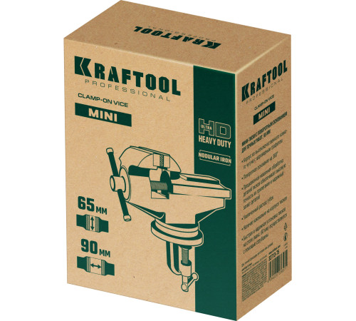 KRAFTOOL Mini, 65 мм, прецизионные тиски на струбцине (32713-75) купить  в Сочи