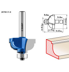 ЗУБР 31.8 x 17 мм, радиус 8 мм, фреза кромочная калевочная №7, Профессионал (28708-31.8)