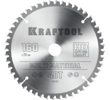 KRAFTOOL Multi Material, 160 х 20 мм, 48Т, пильный диск по алюминию (36953-160-20)