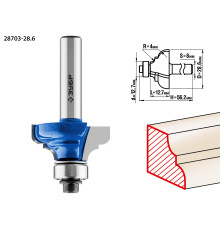 ЗУБР 28.6 x 12.7 мм, радиус 4 мм, фреза кромочная калевочная №3, Профессионал (28703-28.6)