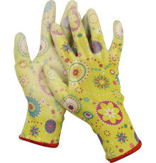 GRINDA M (8), садовые перчатки с прозрачным PU покрытием, зелёные, 13 класс (11290-M)