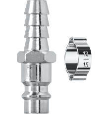 KRAFTOOL штуцер ″елочка″, 10 мм - рапид штуцер, с хомутом, переходник (06597-10)