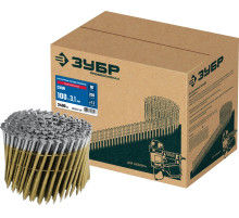 ЗУБР CNW 100 х 3.1 мм, барабанные гвозди рифленые оцинкованные, 2400 шт (305383-100)