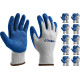 ЗУБР ЗАХВАТ, L-XL, х/б перчатки с текстурированным нитриловым обливом, повышенная износостойкость, 13 класс, 10 пар, Профессионал (11457-K10) купить  в Сочи