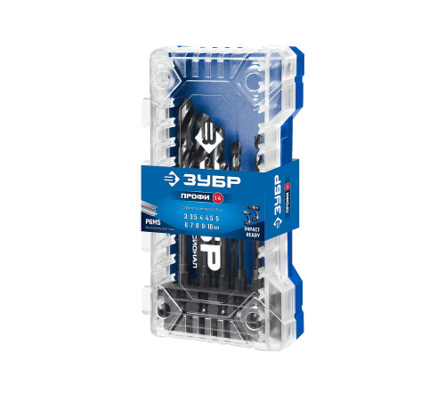 ЗУБР НЕХ-1/4″, 10 шт, набор сверл по металлу для винтовёртов и шуруповертов IMPACT READY (29623-H10) купить  в Сочи