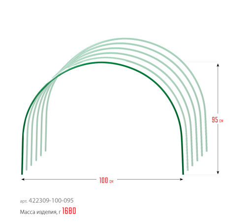 GRINDA 2.5 м, стальные, покрытие ПВХ, 6 шт, дуги для парника (422309-100-095) купить  в Сочи