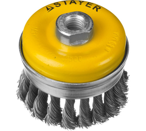 STAYER 80 мм, жгутированная стальная проволока 0.5 мм, чашечная щетка-крацовка для УШМ, Professional (35137-080) купить  в Сочи