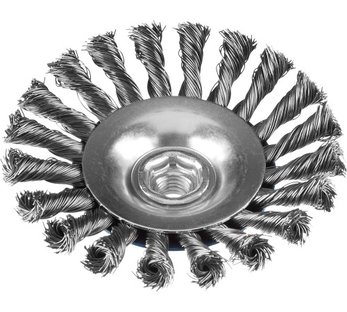 ЗУБР 115 мм, стальная проволока 0.5 мм, коническая щетка-крацовка для УШМ, Профессионал (35269-115) купить  в Сочи