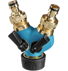 GRINDA BS-1, диаметр 3/4″ - 1″, двухканальный, с внутренней резьбой, из латуни, поливочный распределитель, PROLine (426112)