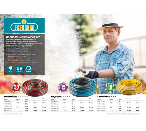 RACO EXPERT, 1″, 25 м, 25 атм, четырёхслойный, армированный, поливочный шланг (40302-1-25) купить  в Сочи