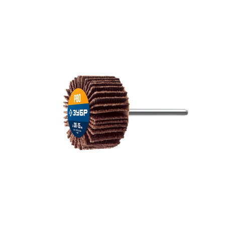 ЗУБР d 30 x 15 мм, P80, на шпильке d 3.2 мм, круг шлифовальный лепестковый, Профессионал (36600-080) купить  в Сочи