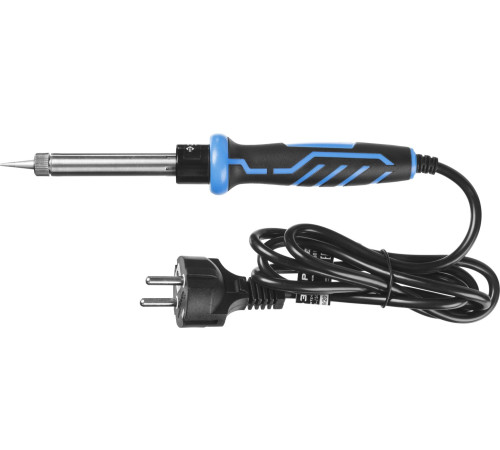 ЗУБР 60 Вт, в наборе: припой + подставка, 2к рукоятка, конус, керамический нагреватель, электропаяльник, Профессионал (55402-60) купить  в Сочи