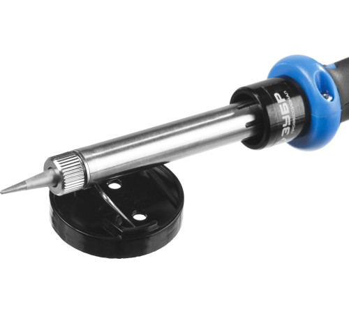 ЗУБР 60 Вт, в наборе: припой + подставка, 2к рукоятка, конус, керамический нагреватель, электропаяльник, Профессионал (55402-60) купить  в Сочи