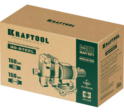 KRAFTOOL 3D-Steel, 150 мм, слесарные тиски (32704-150) купить  в Сочи