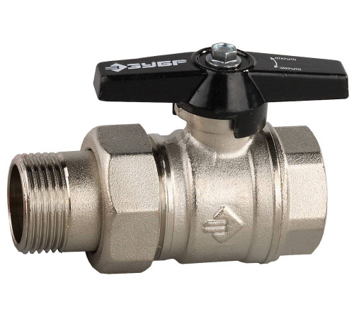 ЗУБР d 1″, ручка ″бабочка″, ″мама-папа″, полнопроходной шаровой кран с накидной гайкой (4-51327-C-1) купить  в Сочи