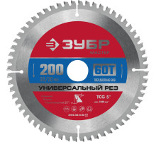 ЗУБР Универсальный рез, 200 x 30 мм, 60Т, пильный диск по алюминию (36916-200-30-60)