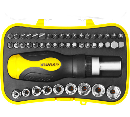 STAYER Compact-46, 46 предм., реверсивная отвертка с насадками (25084-H46) купить  в Сочи
