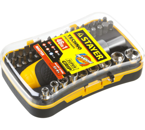 STAYER Compact-46, 46 предм., реверсивная отвертка с насадками (25084-H46) купить  в Сочи