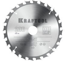 KRAFTOOL Fast, 200 х 30 мм, 24Т, пильный диск по дереву (36950-200-30)