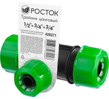 РОСТОК RW-X2, 1/2″ х 3/4″ х 3/4″, пластик ABS, цанговый тройник (426371)