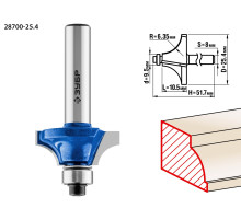 ЗУБР 25.4 x 10.5 мм, радиус 6.3 мм, фреза кромочная калевочная №1, Профессионал (28700-25.4)