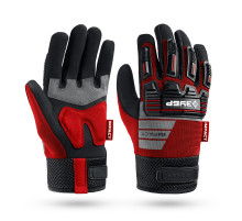 ЗУБР IMPACT р.XL (10), красные, профессиональные комбинированные перчатки, антивибрационные, противоударные, Профессионал (11478-XL)