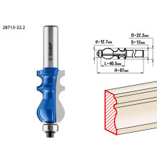 ЗУБР 22.2 x 41 мм, хвостовик 12 мм, фреза кромочная фигурная №2, Профессионал (28713-22.2)