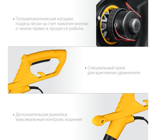 STEHER 400 Вт, ш/с 25 см, сетевой триммер (TEL-25-400) купить  в Сочи