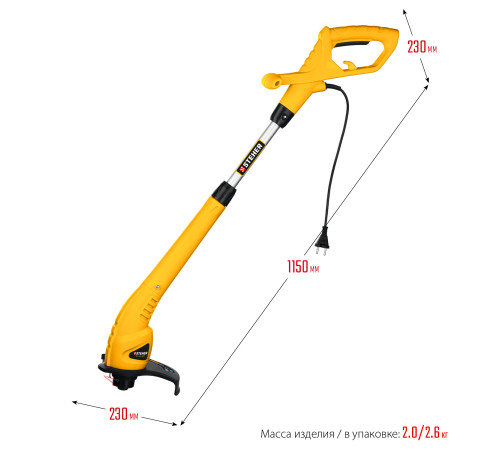 STEHER 400 Вт, ш/с 25 см, сетевой триммер (TEL-25-400) купить  в Сочи