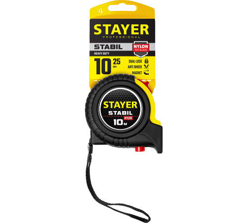 STAYER Stabil, 10 м х 25 мм, рулетка, Professional (34131-10) купить  в Сочи