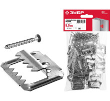 ЗУБР Кляймер-У2, 5 мм, 50 шт, усиленный крепеж для вагонки с саморезами (30755-05)