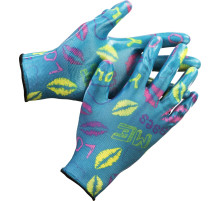 GRINDA S-M, садовые перчатки с прозрачным нитриловым покрытием, синие, 13 класс (11296-S)