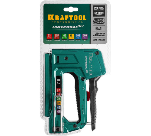 KRAFTOOL Universal-HD, 6-в-1: 53 (A/10/JT21) 23GA (6 - 14 мм)/140 (G/11/57) 20GA (8 - 14 мм)/13/53F/300/500, универсальный алюминиевый степлер (3188) купить в Сочи KRAFTOOL Universal-HD, 6-в-1: 53 (A/10/JT21) 23GA (6 - 14 мм)/140 (G/11/57) 20GA (8 - 14 мм)/13/53F/300/500, универсальный алюминиевый степлер (3188) купить в Сочи