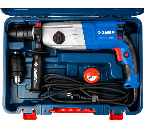 ЗУБР 28 мм, 800 Вт, перфоратор SDS Plus + БЗП, Профессионал (ЗП-28-800 КМ) купить  в Сочи