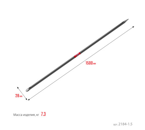 ЗУБР 1500 мм, d 28 мм, строительный лом (2184-1.5) купить  в Сочи