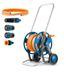 GRINDA HCK-25, шланг 25м x 1/2″, поливочный набор 4 предмета, усиленные колеса, телескопическая ручка, катушка со шлангом в комплект ProLine (428461)