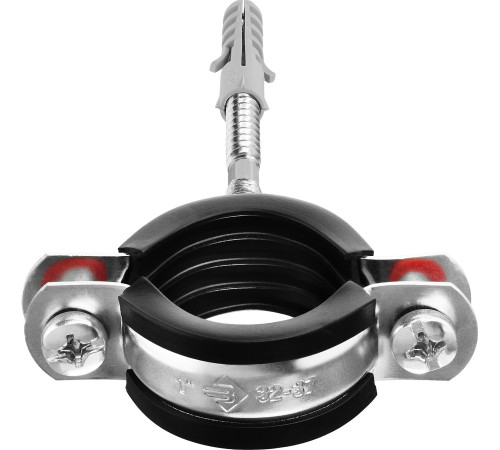 ЗУБР 1″, цинк, 1 шт, трубный хомут с сантехнической шпилькой и дюбелем (37866-32-37) купить  в Сочи