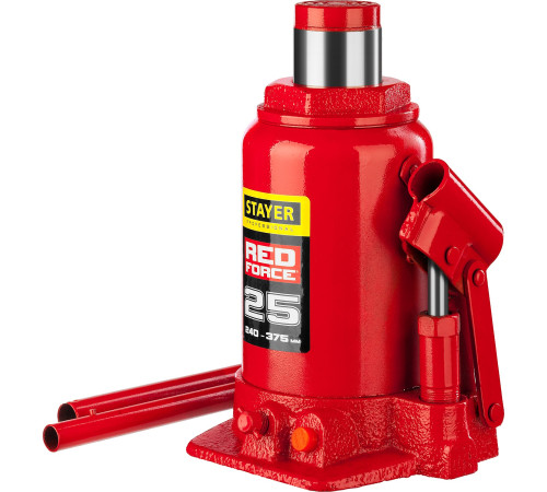 STAYER RED FORCE, 25 т, 240 - 375 мм, бутылочный гидравлический домкрат, Professional (43160-25) купить в Сочи STAYER RED FORCE, 25 т, 240 - 375 мм, бутылочный гидравлический домкрат, Professional (43160-25) купить в Сочи