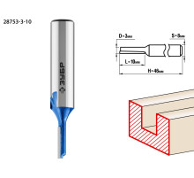ЗУБР 3 x 10 мм, хвостовик 8 мм, фреза пазовая прямая, Профессионал (28753-3-10)