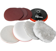 ЗУБР 7 шт, 125 мм, набор насадкок полировальных для дрели/УШМ (3591-125-H7)