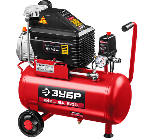 ЗУБР 240 л/мин, 24 л, 1500 Вт, масляный компрессор (КПМ-240-24) купить  в Сочи