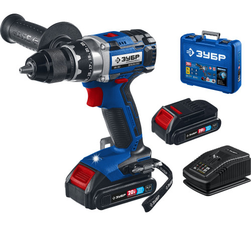ЗУБР Т7, 20 В, 70 Н·м, 2 АКБ (2 А·ч), бесщеточная дрель-шуруповерт, кейс, Профессионал (DB-201-22) купить  в Сочи