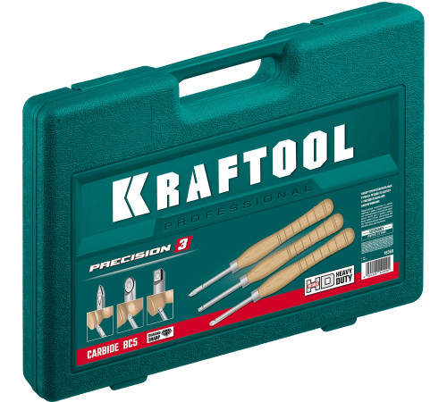KRAFTOOL Precision-3, 3 предм., набор ручных резцов по дереву (18369) купить  в Сочи